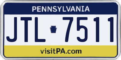 PA license plate JTL7511