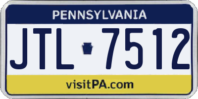 PA license plate JTL7512