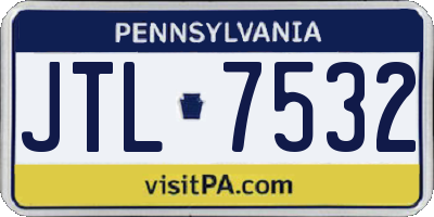 PA license plate JTL7532