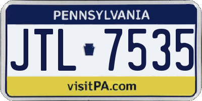 PA license plate JTL7535