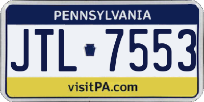 PA license plate JTL7553