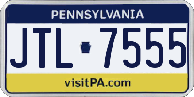 PA license plate JTL7555