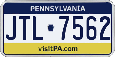 PA license plate JTL7562