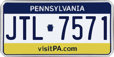 PA license plate JTL7571