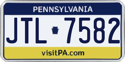 PA license plate JTL7582