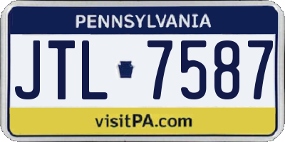 PA license plate JTL7587