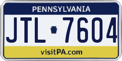 PA license plate JTL7604