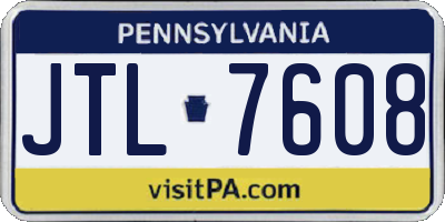 PA license plate JTL7608