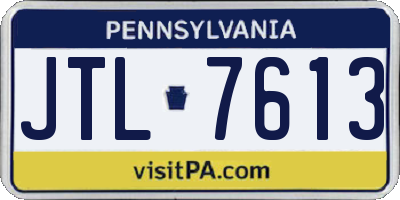 PA license plate JTL7613
