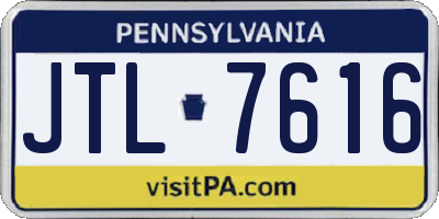 PA license plate JTL7616