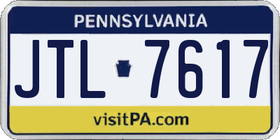PA license plate JTL7617