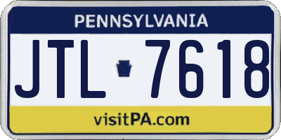 PA license plate JTL7618