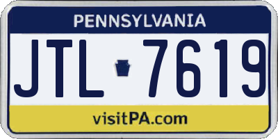 PA license plate JTL7619