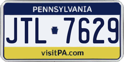 PA license plate JTL7629