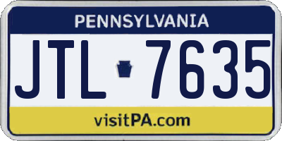 PA license plate JTL7635