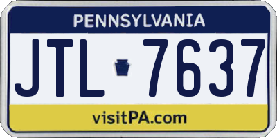 PA license plate JTL7637