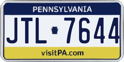 PA license plate JTL7644
