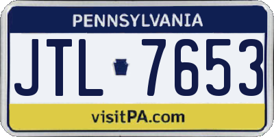 PA license plate JTL7653