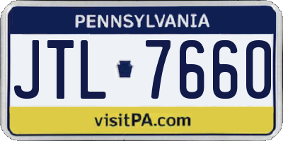 PA license plate JTL7660