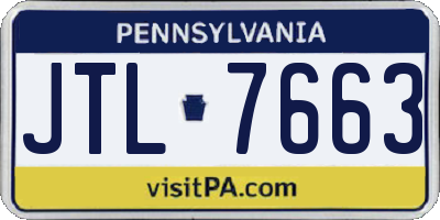 PA license plate JTL7663