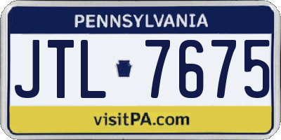 PA license plate JTL7675