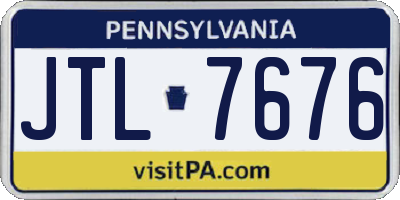 PA license plate JTL7676