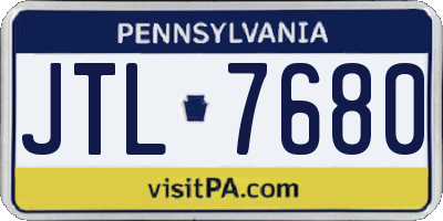 PA license plate JTL7680