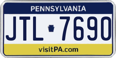 PA license plate JTL7690