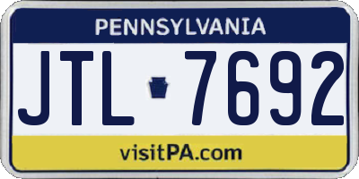 PA license plate JTL7692