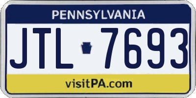 PA license plate JTL7693