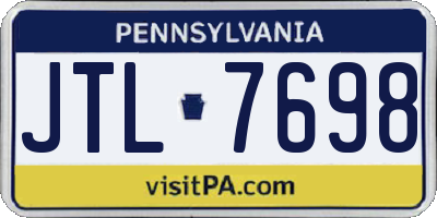PA license plate JTL7698
