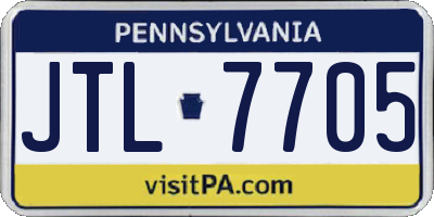 PA license plate JTL7705