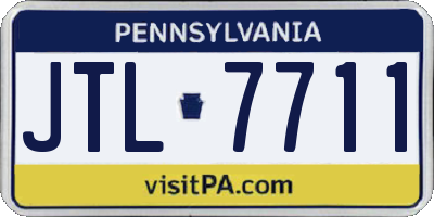 PA license plate JTL7711