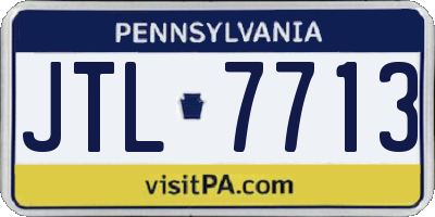 PA license plate JTL7713