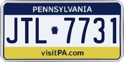 PA license plate JTL7731
