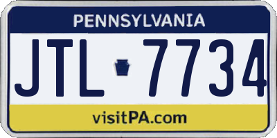 PA license plate JTL7734