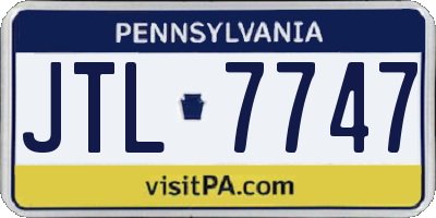 PA license plate JTL7747