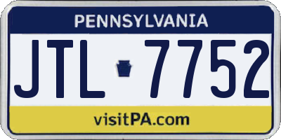 PA license plate JTL7752