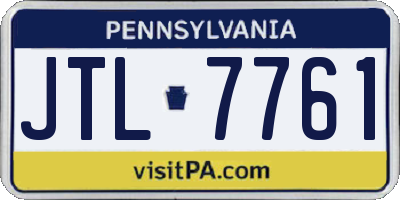 PA license plate JTL7761