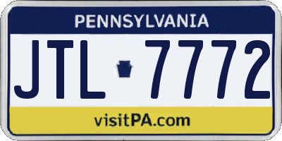 PA license plate JTL7772