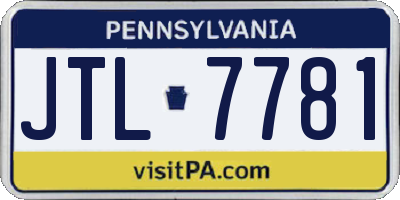 PA license plate JTL7781