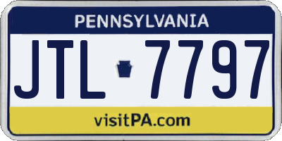 PA license plate JTL7797