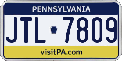 PA license plate JTL7809