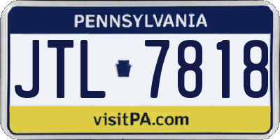 PA license plate JTL7818