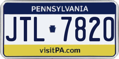 PA license plate JTL7820