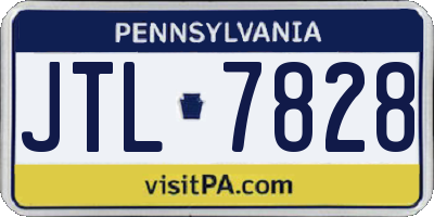 PA license plate JTL7828