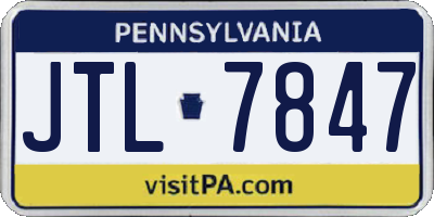 PA license plate JTL7847