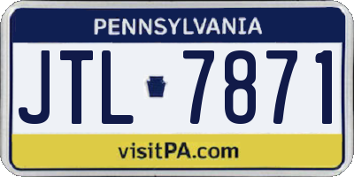 PA license plate JTL7871