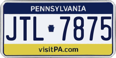 PA license plate JTL7875