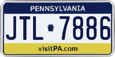 PA license plate JTL7886